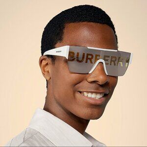 NEW Burberry BE4291 3007/H WHITE SHIELD BURBERRY SUNGLASSES 3007/H